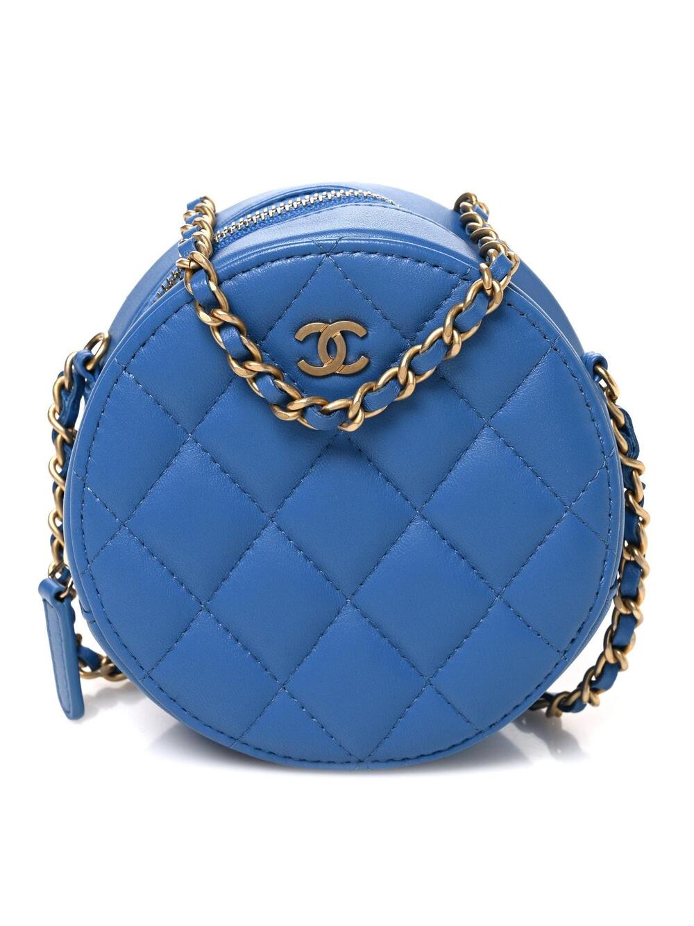 Chanel Lambskin Quilted Round Clutch #319512C19B